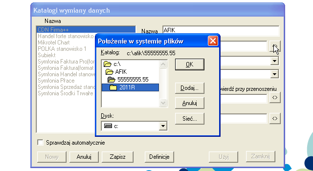 Symfonia FK: Wybierz katalog.